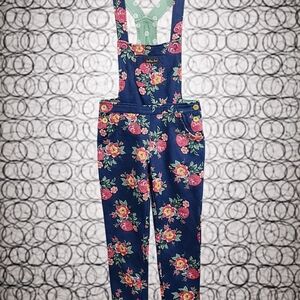 Matilda Jane Cottagecore Floral Overalls Girls Size 4 Adjustable Straps